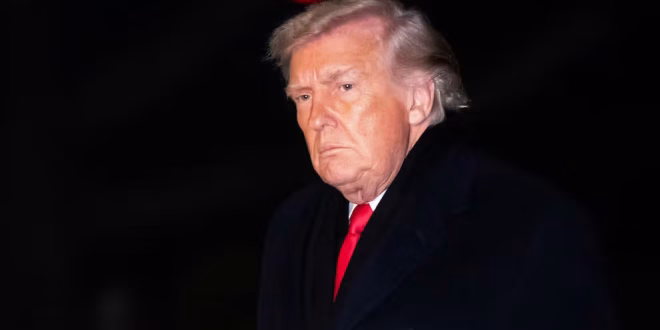 US President Donald Trump walks from Marine One to the White House in Washington, D.C., US, January 20, 2026.