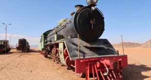 A locomotive at the Hejaz Railway station in Wadi Rum, Jordan.Shutterstock