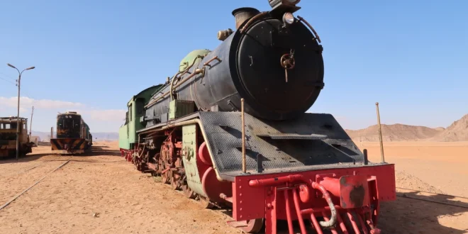 A locomotive at the Hejaz Railway station in Wadi Rum, Jordan.Shutterstock
